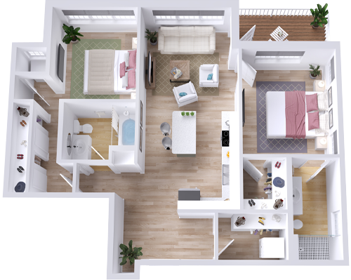 Spruce 2 Apartment Floorplan