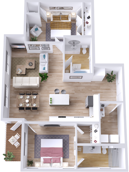 Spruce 4 Apartment Floorplan
